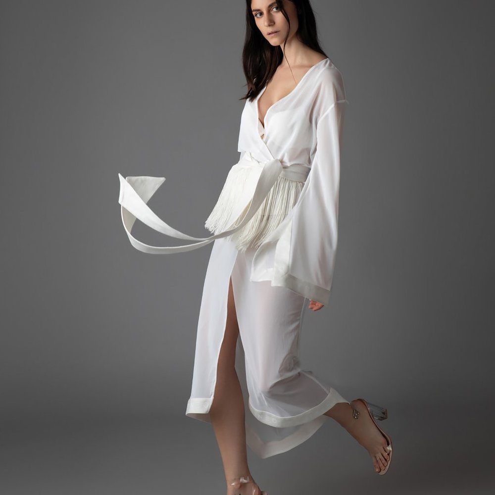 K1 in White by Femineo - Kimono/Cover-up in S/M (OS)